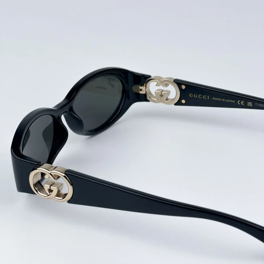 Gucci Men Black Grey Oval BRAND NEW Sunglasses GG1660S 001